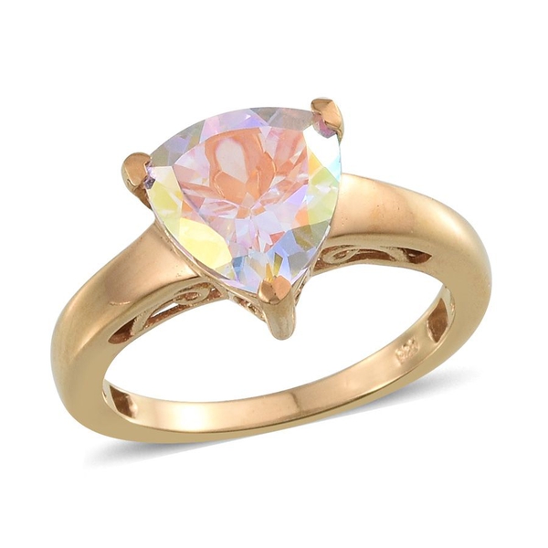Mercury Mystic Topaz (Trl) Solitaire Ring in 14K Gold Overlay Sterling Silver 4.000 Ct.