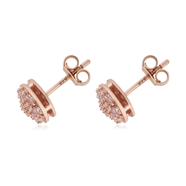 9K Rose Gold Natural Pink Diamond Fire Cracker Earrings(with Push Back) 0.25 Ct.