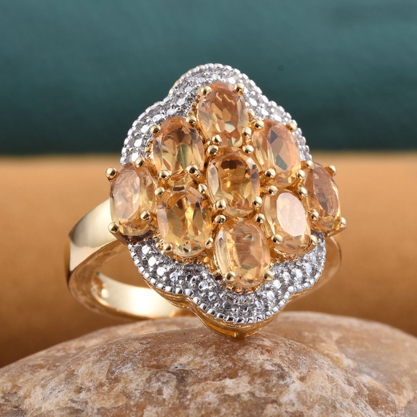 Citrine (Ovl) Ring in ION Plated 18K Yellow Gold Bond 4.000 Ct.