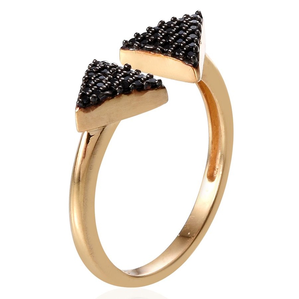 Boi Ploi Black Spinel (Rnd) Ring in 14K Gold Overlay Sterling Silver