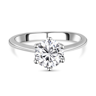 TJC Launch - Strontium Titanate Solitaire Ring in Platinum Overlay Sterling Silver 2.00 Ct.