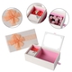 Castle in the Sky Music Jewellery Box with Ring Section and Extendable Mirror in Cream Colour with Orange Bow(18.5x10.5x6.5cm)