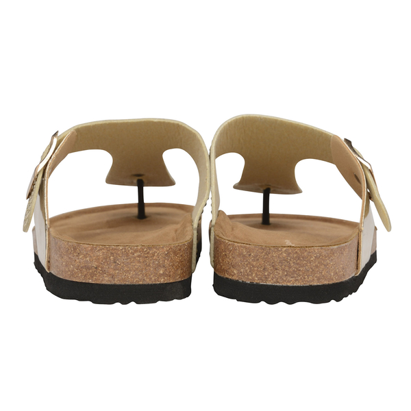 Dunlop Carmen Toe Post Flat Sandals (Size 4) - Gold