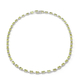 Natural Hebei Peridot Necklace (Size - 18) in Rhodium Overlay Sterling Silver 20.70 Ct, Silver wt. 1