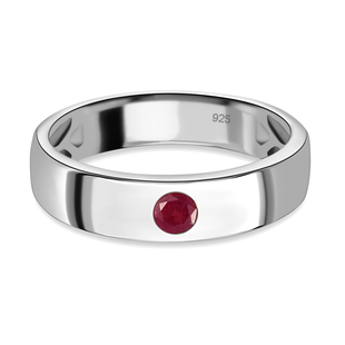 African Ruby (FF) Ring in Platinum Overlay Sterling Silver