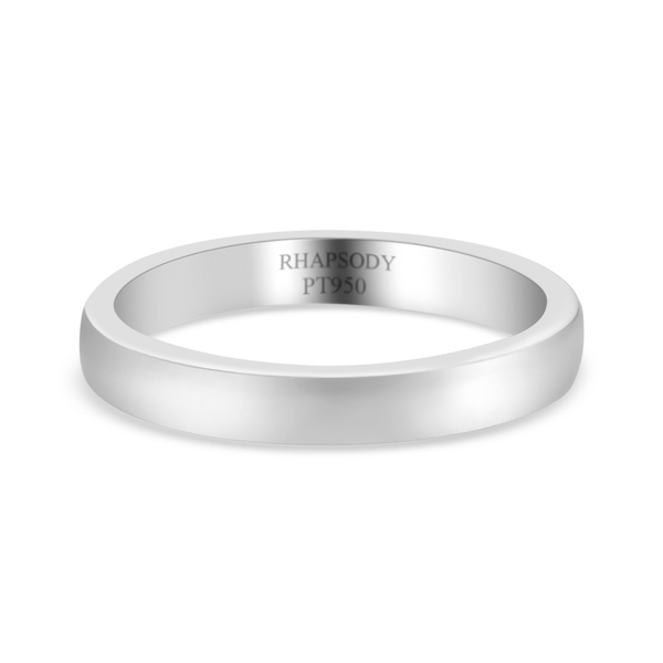 RHAPSODY Supreme Finish 4mm Plain Wedding Band Ring in 950 Platinum 4.96 grams