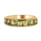 Natural Hebei Peridot Half Eternity Band Ring in Yellow Gold Overlay Sterling Silver 2.80 Ct.
