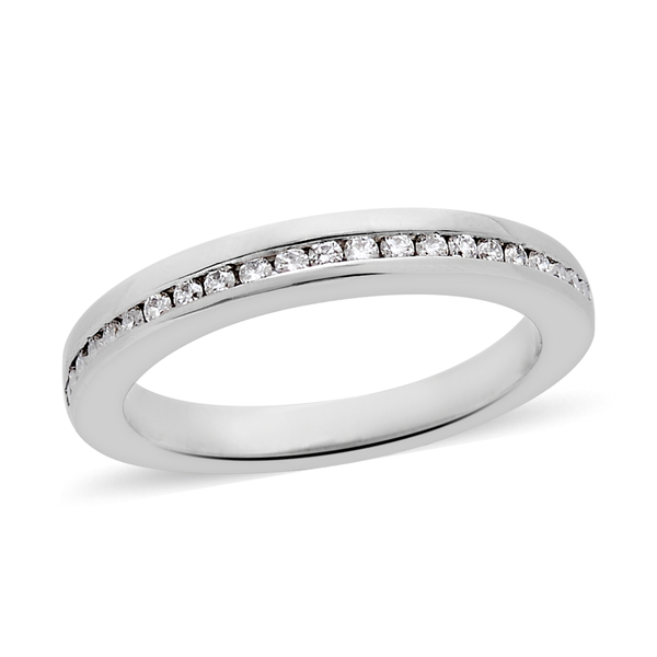 RHAPSODY 950 Platinum IGI Certified Diamond (Rnd) (VS/E-F) Half Eternity Band Ring 0.200 Ct, Platinum wt 6.10 Gms.