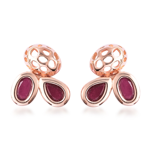 RACHEL GALLEY Misto Collection - AA African Ruby Earrings (with Push Back) in Rose Gold Overlay Ster