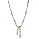 Designer Inspired- Arizona Sleeping Beauty Turquoise and Natural Cambodian Zircon Necklace (Size 18)