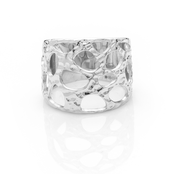 RACHEL GALLEY Molten Dome Ring in Rhodium Plated Sterling Silver