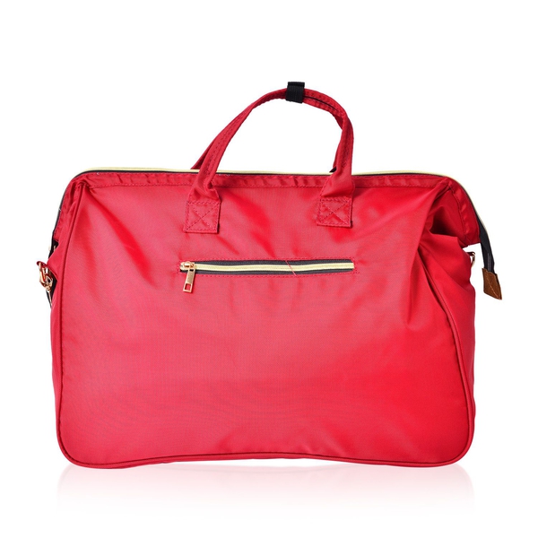 One Time Deal-Ture Red Colour Large Travel Bag with Adjustable Shoulder Strap (Size 44X34X19 Cm)