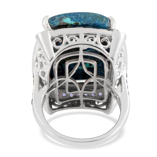 Table Mountain Shadowkite (Cush 19.50 Ct), Iolite Ring in Platinum Overlay Sterling Silver 23.500 Ct.