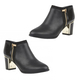 Lotus Chloe Black Zip-Up Heeled Shoe Boots with Snake Skin Pattern (Size 5)