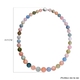 Multi Beryl Beads Necklace (Size - 20) With Magnetic Lock in Rhodium Overlay Sterling Silver 530.00 Ct.