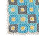 Set of 2 - Handmade 100% Cotton Crochet Cushion Cover with Zipper Closure (Size 16 Cm) - Blue & Grey