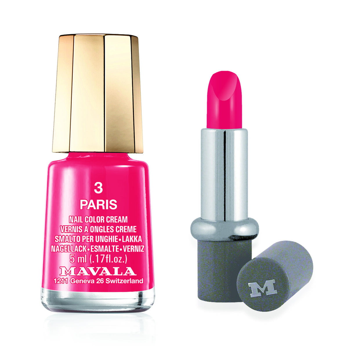 MAVALA- Paris 3 Nail Polish and Cherry Sweet 576 Lipstick