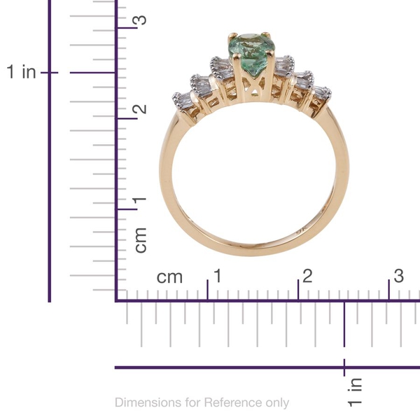 9K Y Gold Boyaca Colombian Emerald (Ovl 0.70 Ct), Diamond Ring 0.900 Ct.