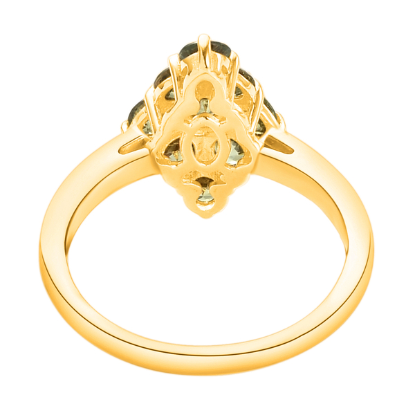 Demantoid Garnet Ring in 14K Gold Overlay Sterling Silver 1.36 Ct.