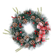 Decorative Christmas Wreath Embellished with Bow Knot, Pine Cones and Red Berries (Size 45 Cm)