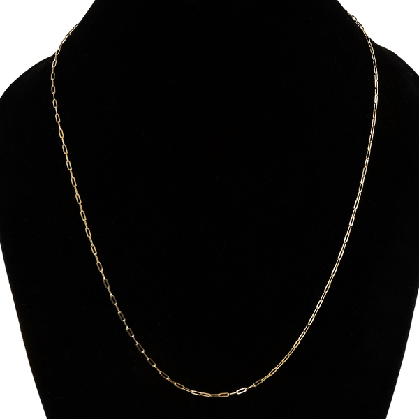 Vicenza Collection - 9K Yellow Gold Paperclip Necklace (Size - 22) with Lobster Clasp