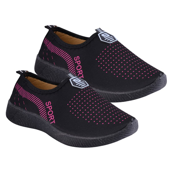 Sport and Leisure Slip-On Shoes in Black 