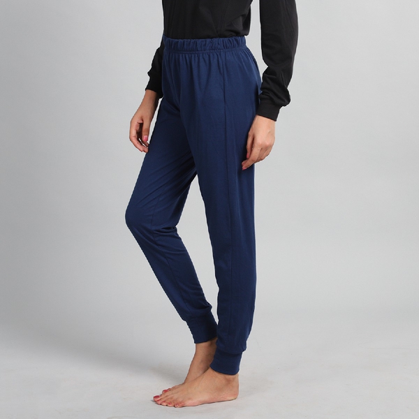 100% Cotton Single Jersey Loungewear Leggings in Blue