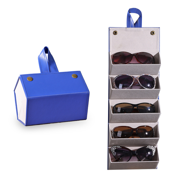 5 Slot Sunglasses Travel Organiser with Handle - Black