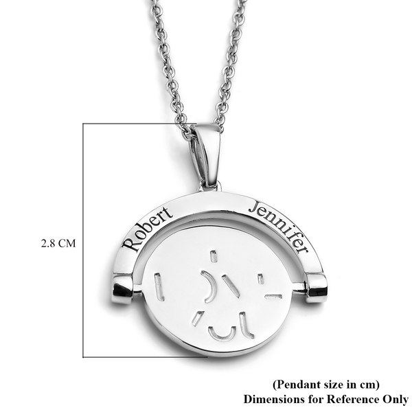 Personalised Engravable Spinning Disc 'I LOVE YOU' Pendant