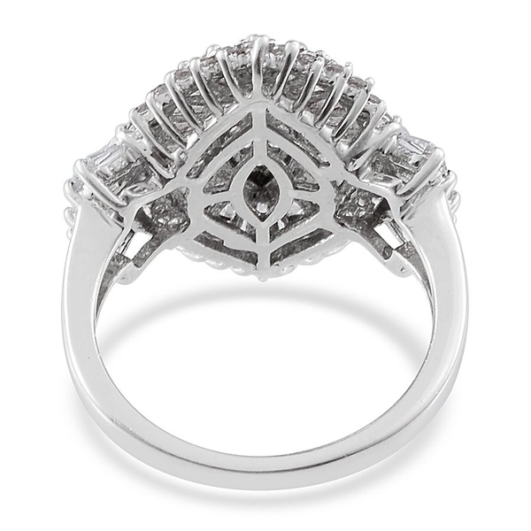 Lustro Stella - Platinum Overlay Sterling Silver (Rnd) Ring Made with Finest CZ 2.250 Ct.
