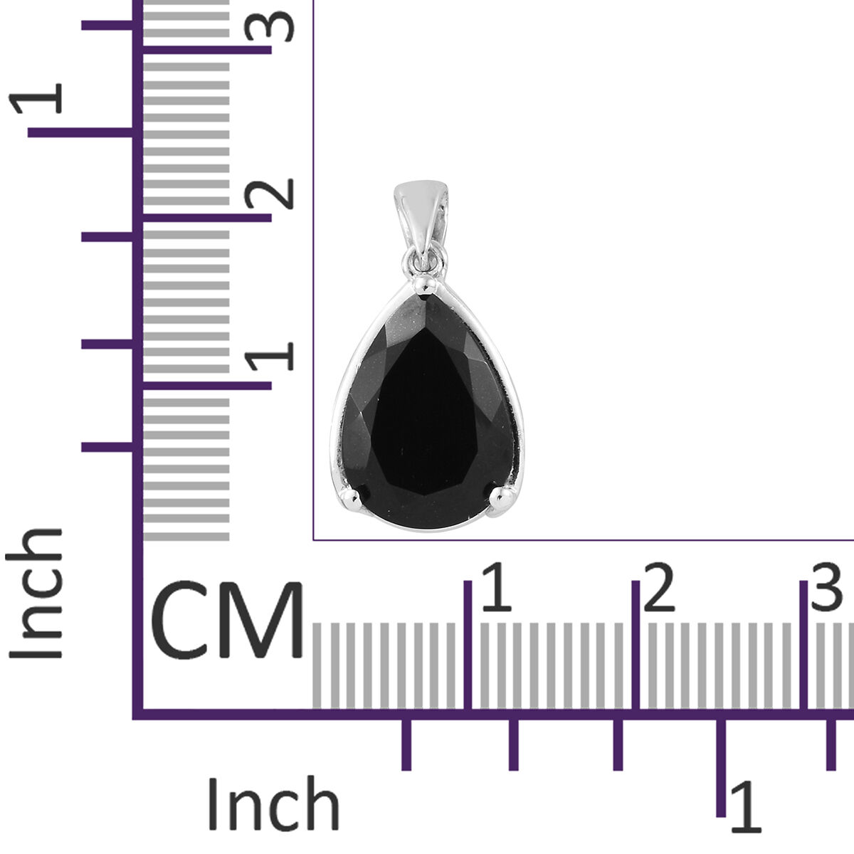 Black Tourmaline (Pear) Pendant in Platinum Overlay Sterling Silver 4.750 Ct.