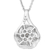Lustro Stella Platinum Overlay Sterling Silver Pendant with Chain (Size 18) with Lobster Clasp Made with Finest CZ 2.21 Ct, Silver wt. 5.00 Gms