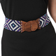 Stretchable Seed Bead Belt in Wooden Buckle (Size 76x6 Cm) - Purple & Multi