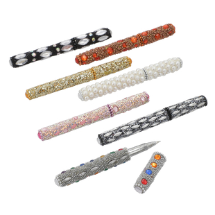 Set of 7 Beaded Pen - Red, Orange, Green, Blue, Pink, Purple and Multi