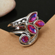 Sajen Silver CULTURAL FLAIR Collection - Volcano Rainbow Doublet Quartz Bypass Ring in Sterling Silv