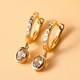 Turkizite and Natural Cambodian Zircon Hoop Earrings in Vermeil Yellow Gold Overlay Sterling Silver 1.07 Ct.