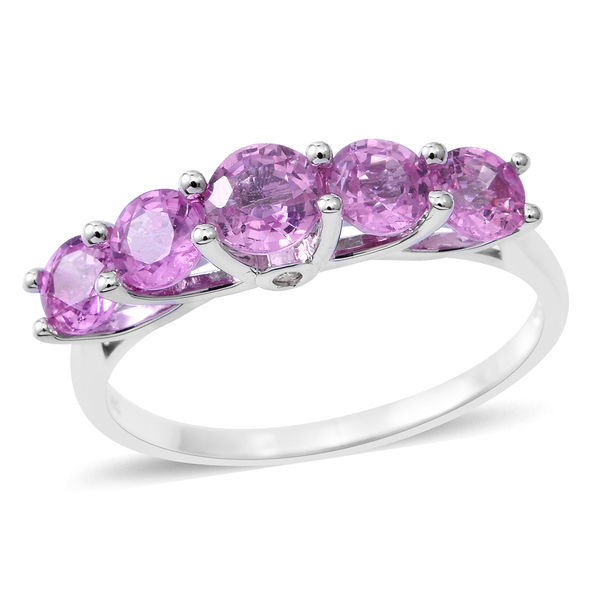 Signature Collection - ILIANA 18K White Gold AAA Pink Sapphire (Rnd), Diamond (SI/G-H) Ring 2.500 Ct