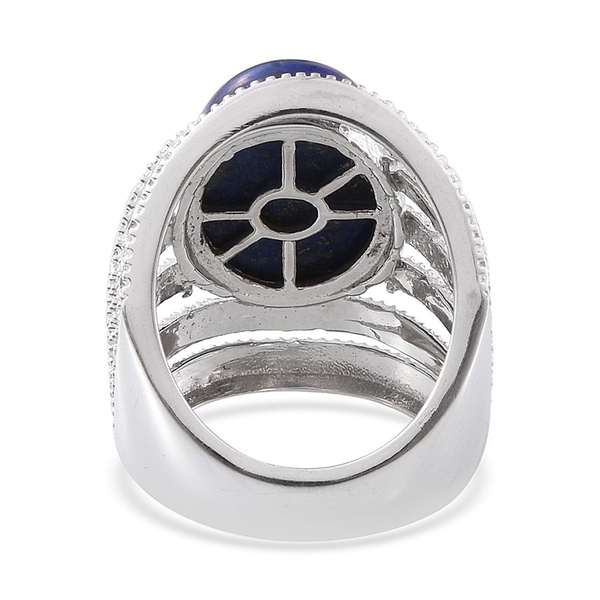 Lapis Lazuli (Ovl) Ring in Platinum Overlay Sterling Silver 13.000 Ct.