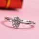 Diamond Ring in Platinum Overlay Sterling Silver