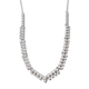 Lustro Stella Platinum Overlay Sterling Silver Cluster Necklace (Size 18) Made with Finest CZ 12.95 