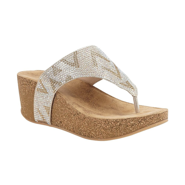 Lotus Gold Patsy Wedge Sandals (Size 3)