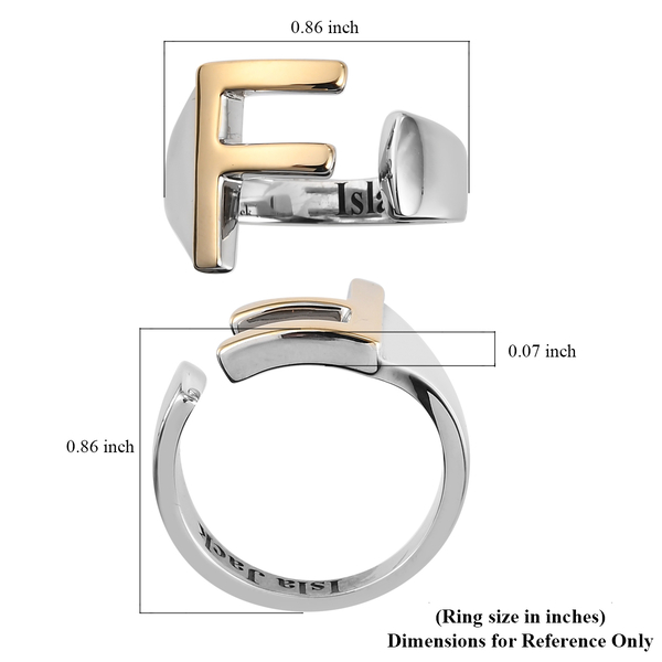 Personalised Engravable Initial F Ring
