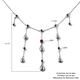 LucyQ Drop Collection - African Ruby (FF) Waterfall Necklace (Size 18) in Rhodium Overlay Sterling Silver 2.80 Ct, Silver Wt 15.96 Gms