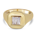 ELANZA Simulated Diamond Ring (Size S) in Yellow Gold Overlay Sterling Silver
