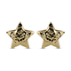 Royal Bali Collection - 9K Yellow Gold Star Stud Earrings with Push Back