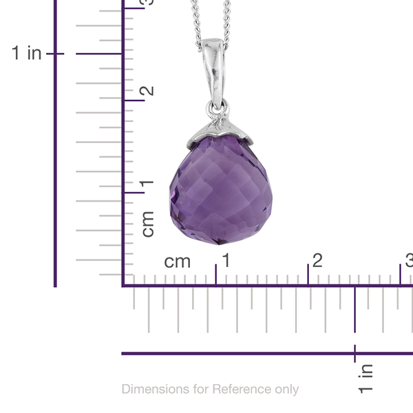 Checkerboard Cut AA Lusaka Amethyst Pendant With Chain in Platinum Overlay Sterling Silver 7.000 Ct.