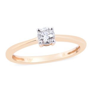 ILIANA 0.33 Ct Diamond Solitaire Ring in18K Yellow Gold 2 Grams IGI Certified SI GH