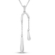 LucyQ Drip Collection - Rhodium Overlay Sterling Silver Pendant with Chain (Size 20)