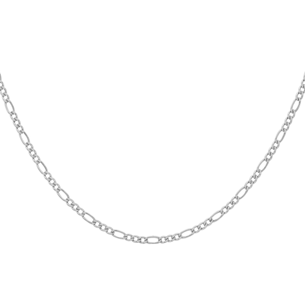 Sterling Silver Figaro Chain (Size 22) With Lobster Clasp, Silver wt 11.40 Gms