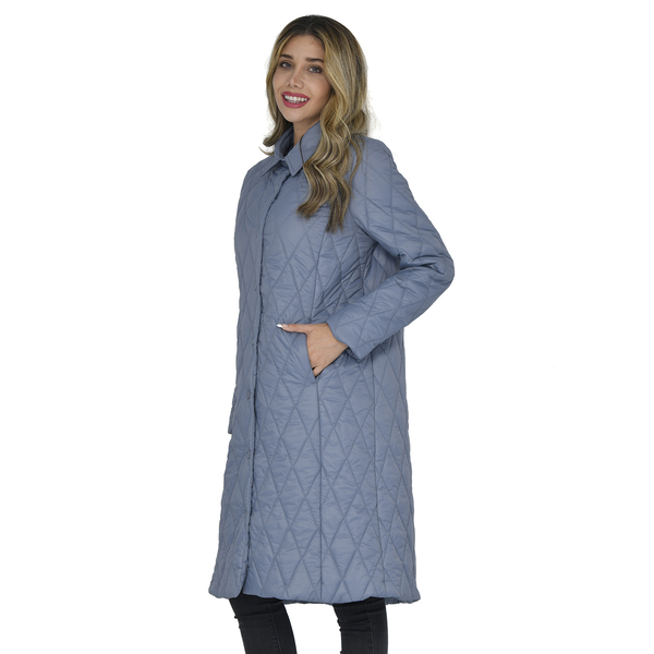 NEW SEASON - TAMSY Long Quilted Coat (Size S,8-10) - Grey
